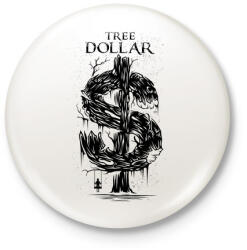printfashion Dollár fa - fekete - Kitűző, hűtőmágnes - Fehér (3073438)