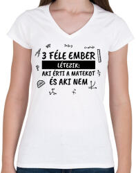 printfashion 3 féle ember - Női V-nyakú póló - Fehér (15612011)
