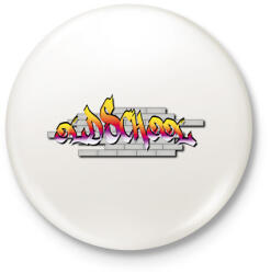 printfashion Old school graffiti - Kitűző, hűtőmágnes - Fehér (7515171)