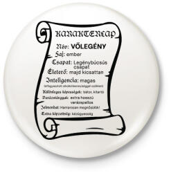 printfashion Vőlegény karakterlap - Kitűző, hűtőmágnes - Fehér (13842939)