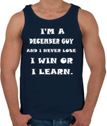 printfashion decemberi vagyok és nem veszítek hanem tanulok - Férfi atléta - Sötétkék (1388169)