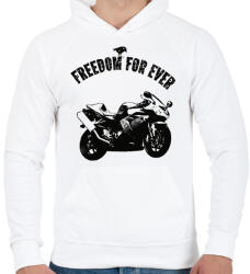 printfashion gyorsasági motor - Férfi kapucnis pulóver - Fehér (1356689)