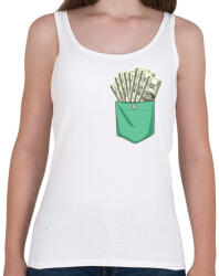 printfashion ZSEB-Dollár - Női atléta - Fehér (280677)