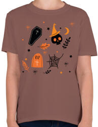 printfashion Halloween - Gyerek póló - Mogyoróbarna (5513505)