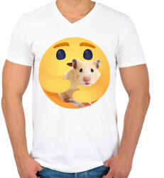 printfashion Hörcsög - Férfi V-nyakú póló - Fehér (13048804)