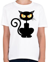 printfashion Halloween cat - Gyerek póló - Fehér (3019976)