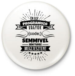 printfashion Bátor programozó - Kitűző, hűtőmágnes - Fehér (3089241)