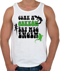 printfashion Csak a gekkóm - Férfi atléta - Fehér (10782174)