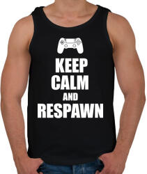 printfashion Keep calm and respawn - Férfi atléta - Fekete (1279781)