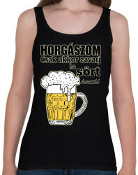 printfashion Horgászom csak akkor zavarj ha sört hoztál - Női atléta - Fekete (12959077)