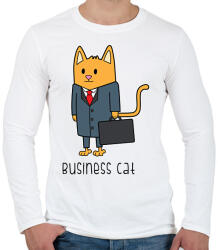 printfashion Business cat - Férfi hosszú ujjú póló - Fehér (2014680)
