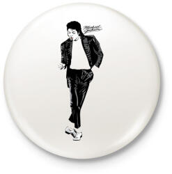printfashion michael jackson billie jean - Kitűző, hűtőmágnes - Fehér (4719719)