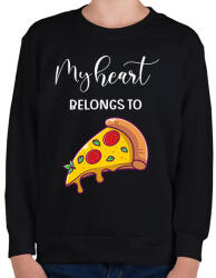printfashion Szeretlek Pizza - Gyerek pulóver - Fekete (6016414)
