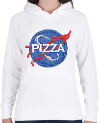 printfashion Pizza Nasa style - Női kapucnis pulóver - Fehér (14309519)