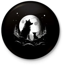 printfashion farkas - Kitűző, hűtőmágnes - Fekete (14215548)