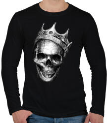 printfashion Király koponya - Férfi hosszú ujjú póló - Fekete (1785233)