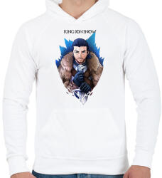 printfashion King Jon Snow - Férfi kapucnis pulóver - Fehér (2393325)