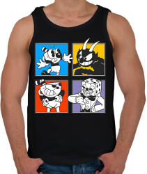 printfashion Cuphead karakterek - Férfi atléta - Fekete (7018091)