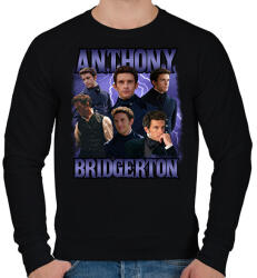 printfashion Bridgerton Anthony - Férfi pulóver - Fekete (16530371)