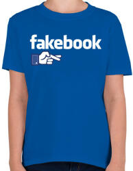 printfashion Fakebook - Gyerek póló - Királykék (1072982)