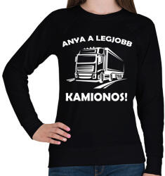 printfashion Anya a legjobb kamionos - Női pulóver - Fekete (5032034)
