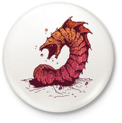 printfashion Dune - homokféreg - Kitűző, hűtőmágnes - Fehér (15838974)