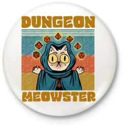 printfashion Dungeon meowster - Kitűző, hűtőmágnes - Fehér (14833568)