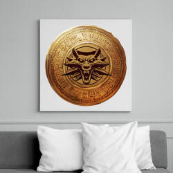 printfashion Witcher logó és pénzérme - Vászonkép - Fehér (6632355)