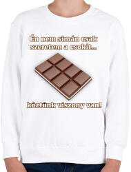 printfashion A csoki és én. . . - Gyerek pulóver - Fehér (3397460)