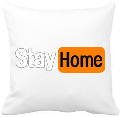 printfashion Stay home - Párnahuzat, Díszpárnahuzat - Fehér (2794005)