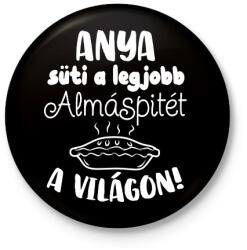 printfashion Anya süti a legjobb almáspitét a világon - Kitűző, hűtőmágnes - Fekete (16565354)
