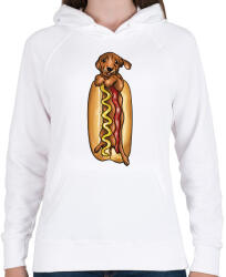 printfashion Hot dog - Női kapucnis pulóver - Fehér (13192492)