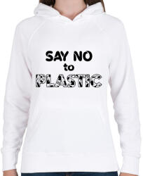 printfashion Mondj nemet - Női kapucnis pulóver - Fehér (13713255)