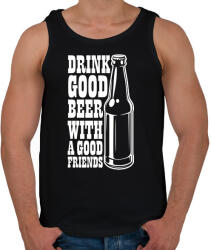 printfashion Drink Good Beer - Fehér - Férfi atléta - Fekete (6673850)