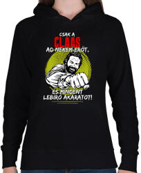 printfashion Csak a claas ad nekem erőt - Női kapucnis pulóver - Fekete (7623882)