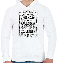 printfashion A legendák júliusban születnek - Férfi kapucnis pulóver - Fehér (7406435)