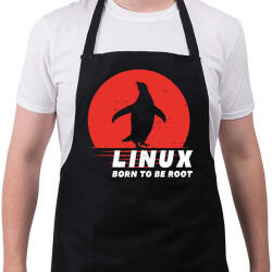 printfashion Linux - Born to be root - Kötény - Fekete (4936500)