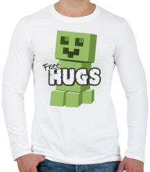 printfashion Minecraft ölelés - Férfi hosszú ujjú póló - Fehér (876513)