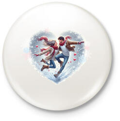 printfashion Boldog szerelem télen - Kitűző, hűtőmágnes - Fehér (15502849)