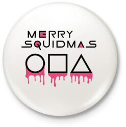 printfashion Merry Squidmas jelek - Kitűző, hűtőmágnes - Fehér (5678120)