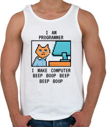 printfashion I am programmer (black) - Férfi atléta - Fehér (7243930)