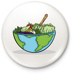 printfashion Saláta Föld - Kitűző, hűtőmágnes - Fehér (6599460)