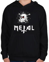 printfashion metal - Gyerek kapucnis pulóver - Fekete (1486653)