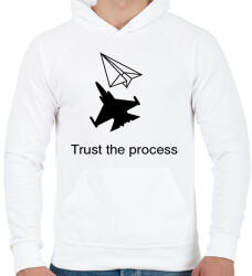 printfashion Trust the process - Férfi kapucnis pulóver - Fehér (16753270)