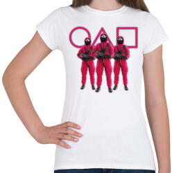 printfashion Squid game 3 soldiers with purple symbols - Női póló - Fehér (5610468)