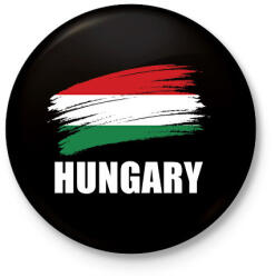 printfashion Hungary 1 - Kitűző, hűtőmágnes - Fekete (7352507)