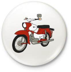 printfashion Simson Star - Kitűző, hűtőmágnes - Fehér (5100768)