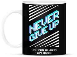 printfashion nevergiveup - Bögre - Fekete (10928623)