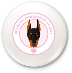 printfashion Büszke gazdi: Doberman - Kitűző, hűtőmágnes - Fehér (3082375)