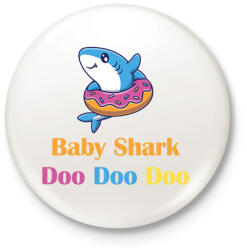 printfashion Baby shark - Kitűző, hűtőmágnes - Fehér (6237938)